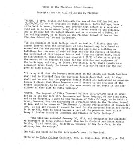 Excerpts from the Will of Austin B. Fletcher