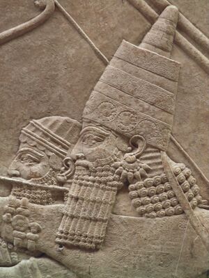 The Royal lion hunt reliefs from the Assyrian palace at Nineveh, the king is hunting, about 645-635 BC, British Museum (12254914313).jpg