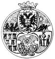 Coat of arms of Sigismund Bathory from 1597, including the arms of Transylvania