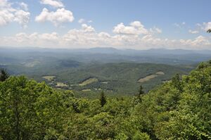 A photo of the Blue Ridge Mountains taken from an overlook
