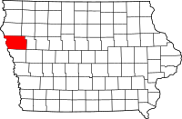 Map of Iowa highlighting