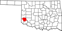 Map of Oklahoma highlighting غرير