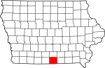 State map highlighting Wayne County