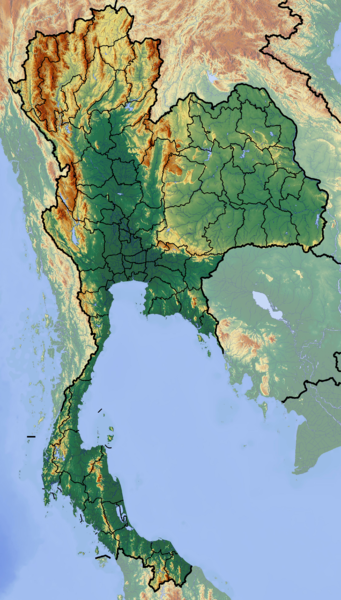 ملف:Thailand location map Topographic.png
