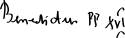 البابا بنديكت السادس عشر's signature