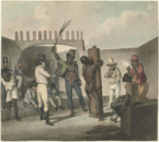 Punishing slaves at Calabouço, in Rio de Janeiro, 1822ح. 1822