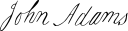 توقيع آدمز بالحبر.