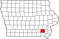 Map of Iowa highlighting