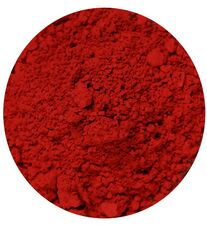 Vermilion pigment, made from cinnabar. This was the pigment used in the murals of Pompeii and to color Chinese lacquerware beginning in the Song dynasty.