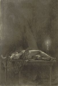 At a Dinner of Atheists (ca. 1887-93) heliogravure, aquatint, soft-ground varnish (24.8 x 16.6 cm) Royal Library of Belgium
