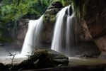 Medium-sized waterfall in a tropical forest