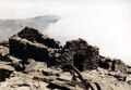 Ruined mountain hut on the summit