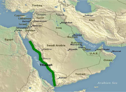 خارطة تبين اقليم تهامة