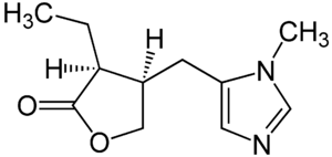 Pilocarpine Structural Formulae.png