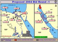 عطاء رقم 3004، و2004 (بلوكات 13، بمساحة 22030 كم²، أغلق في 30 سبتمبر.