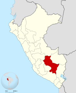 Location of Cusco within Peru