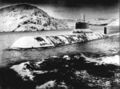 Typhoon class submarine, covered with ice.