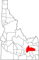 State map highlighting Bingham County