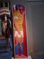 Modern reconstruction of the original polychrome of the "stele of Aristion". On a loan by the Glyptothek in Munich for the Bunte Götter exhibition. Istanbul Archaeological Museum.