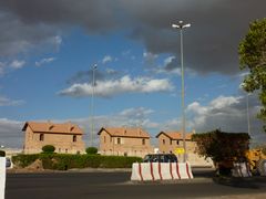 محطة سكك حديد تبوك حيث يظهر خط السكك الحديدية الواصل بين المدينة ودمشق.