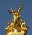 C. L'Harmonie (1869) by Charles Guméry is a 7.5-متر (25 ft) tall sculpture that crowns the Palais Garnier (the Opera) in Paris, France. The statue is a gilded copper electrotype, sometimes called a galvanoplastic bronze.[4]