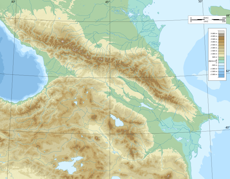 ملف:Caucasus topo map-blank.svg