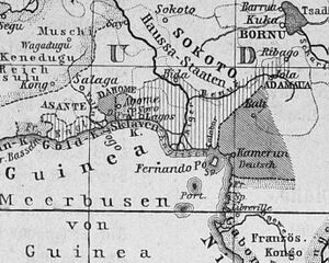 إمارة أدماوة عام 1890 (أعلى اليمين)