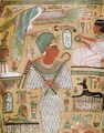 Representation of Amenhotep I as a mummy from the sarcophagus of Neskhons, now located at the Cleveland Museum of Art, Cleveland