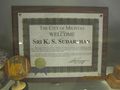 A Welcome note from City of Milpitas California, USA to K Sudarshan