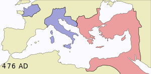 map of greatly diminished empire of 476