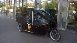 UPS e-drive electric-assisted cargo tricycle in Hamburg, Germany