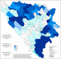 Share of Serbs in Bosnia and Herzegovina by municipalities in 2013