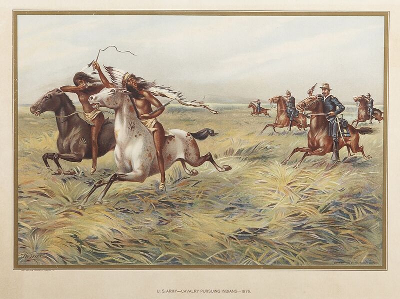 ملف:U.S. Army-Cavalry Pursuing Indians-1876.jpg