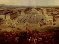 “View of the château de Versailles as seen from the Place d’Armes, 1722”, ca. 1722, by Pierre-Denis Martin. This was how Versailles looked at the end of Louis XIV’s fourth building campaign.