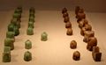 Shatranj chess set, glazed fritware, 12th century, from Iran. New York Metropolitan Museum of Art.