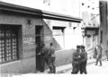German soldiers entering a synagogue in Brest that has been converted into a Soldatenbordell (military brothel → German brothels in occupied France).