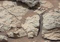"Sheepbed" rock outcrop on Mars – as viewed by the MastCam on Curiosity (December 13, 2012).