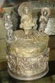 The "Kanishka casket", with the Buddha surrounded by Brahma and Indra, and Kanishka on the lower part, 127.