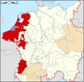 Map indicating the Burgundian Circle of the Holy Roman Empire