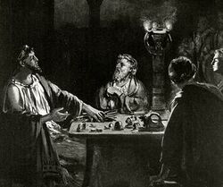 Pheidon. King of Argos, 7th century. He made a standardization of weights and measures with the obol. Engraving in The History of the Nations, 19th century.jpg